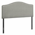 Daphnes Dinnette 57.25 x 3 x 50.5 in. Bed - Grey Linen Headboard Only - Full Size DA2618257